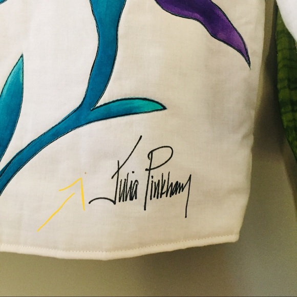 Vintage Julia Pinkham Painted Parrot Jacket & Bag - Picture 7 of 10